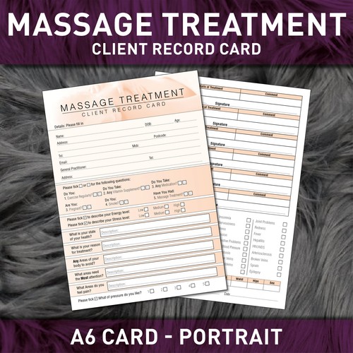 Massage client record card - client,