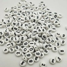 100 Acrylic Beads Number Beads