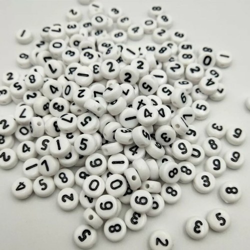 100 acrylic beads number - beads,