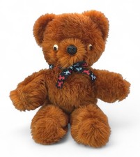 Vintage 1970s British Teddy Bear 16” Brown Plush Sponge Filled VGC