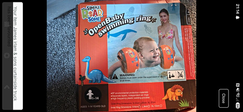 Orange round baby swimming - round,