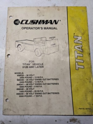 Cushman operators manual titan - operators,