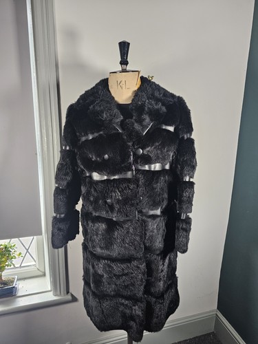 Vintage black real fur coat - vintage,