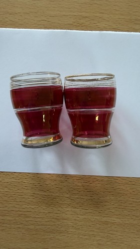 Vintage cranberry glass shot - vintage,