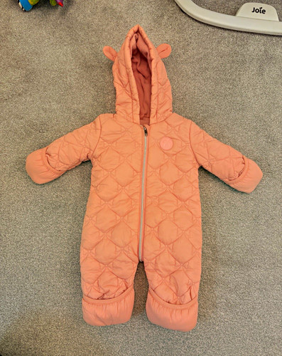 Baby pink quilted hooded - ri,