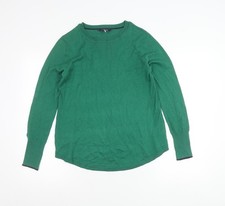 Joules Womens Green Acrylic Cotton Crew Neck Pullover Jumper Size 8