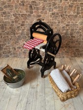 Dolls House 1/12 Scale Phoenix Miniature Mangle Quality Laundry Washing Set Ooak