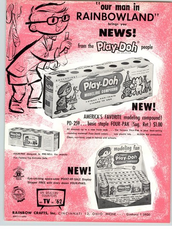 1962 paper play doh - 1962, play-doh