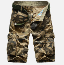 Mens Combat Shorts Casual Army Camouflage Shorts Cargo Camo Work Half Pants