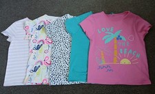 Girls Clothes Bundle 5 short sleeve tshirts tops 7 to 8 Years 