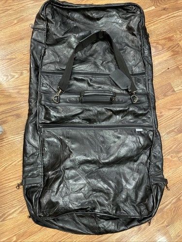 Black genuine leather suit - black,