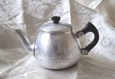 Vintage Miniature Swan Brand The Carlton Aluminum Tea Pot 2 cup