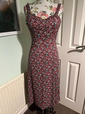 Zara Red and Black Floral Midi