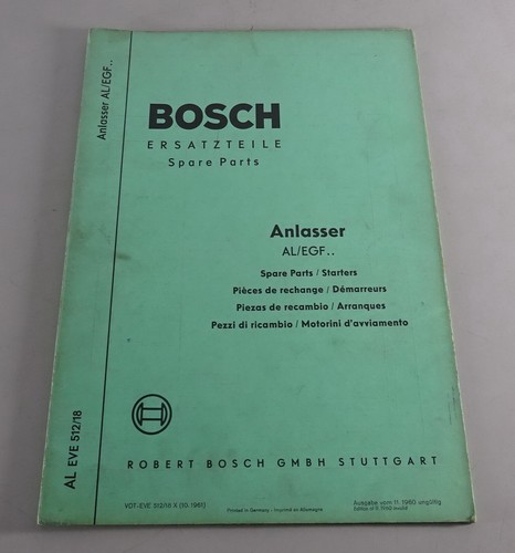 Parts catalogue bosch starter - bosch,