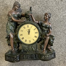 Vintage 1986 'Juliana' Mantel Quartz Bronzed Effect Resin Clock (Not Working)