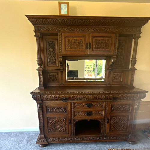 Antique oak court dresser - antique,