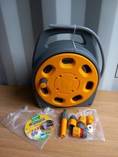 Hozelock 20m Portable Compact Garden Hose Reel With Connectors BRAND NEW 