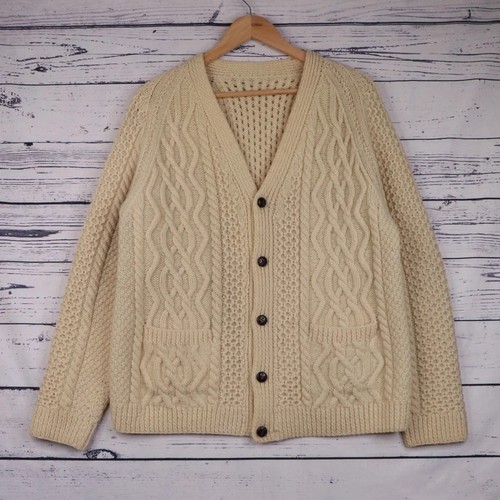 Vintage aran knit cardigan - knit,