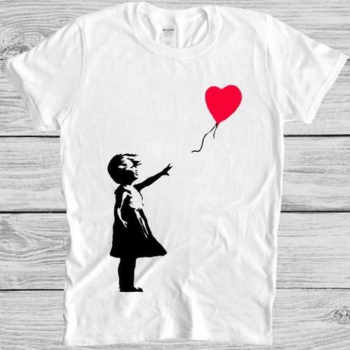 Banksy girl hearth love - hearth,