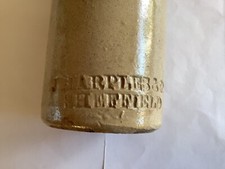 J Marples & Co Sheffield advertising stoneware half pint porter bottle