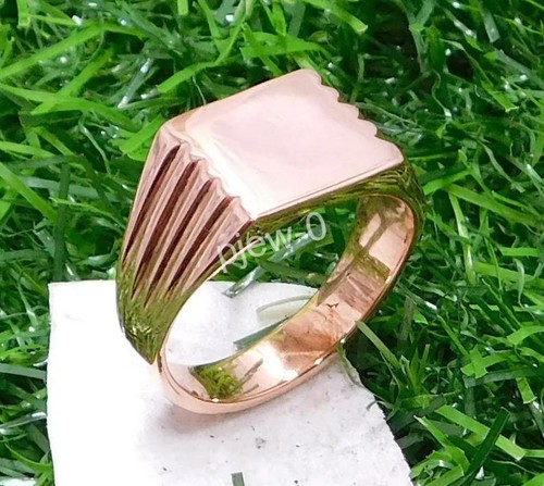 Men copper square signet - copper,