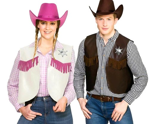 Adult deluxe cowboy waistcoat - adult,