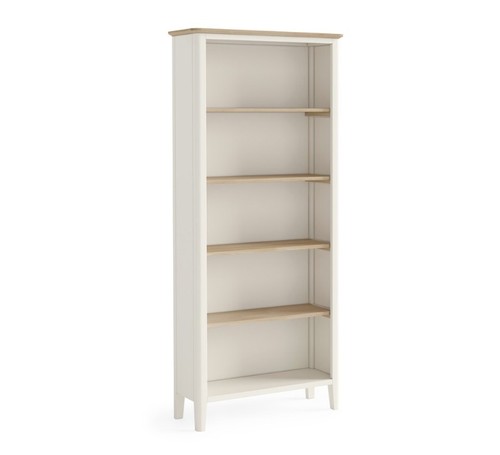 White tall wooden bookcase - tall,