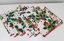 Vintage Christmas Holly 6 x Napkins 43cm x 41cm