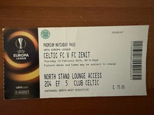 Celtic v FC Zenit Europa League Ticket Stub 15/2/2008