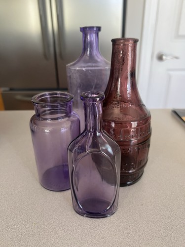 Purple glass bottles - purple,
