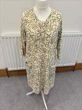 Gudrun Sjoden Cream & Green Velour Tunic Dress Size M