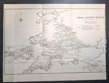 Original 1921 Map of Great Western Railway Map of System 