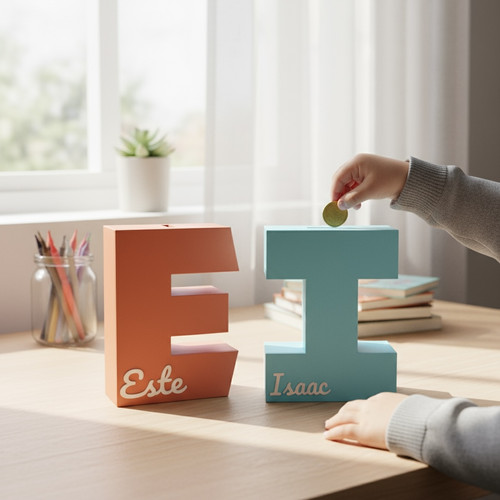 Personalised letter piggy - piggy, bank