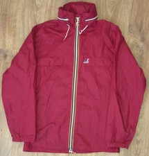 K-WAY KWAY 6 vintage 90s Red Windbreaker Cagoule Rain Jacket size M
