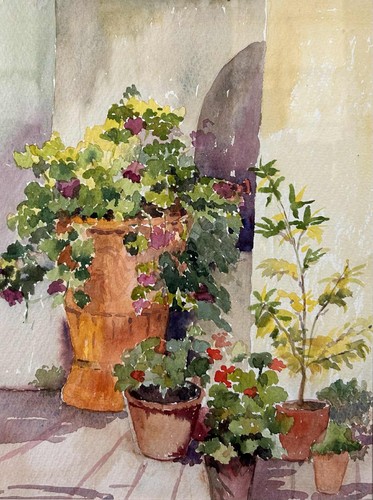 Countryside watercolour plants - watercolour,