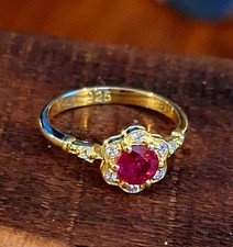 Garnet ladies ring gold - garnet,