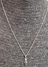 Sapphire & Sterling Silver Pendant Necklace with Fine 925 Sterling Silver Chain