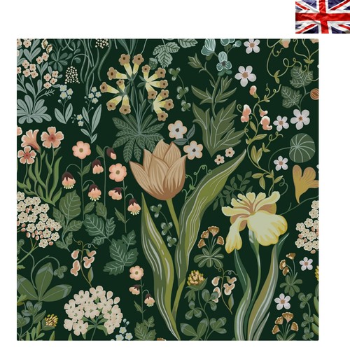 Lush green floral wallpaper - floral,