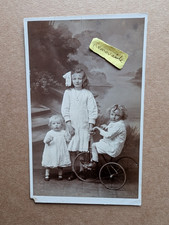 OLD PHOTO GIRL FASHION CHILDREN TRICYCLE CYCLING BIKE ASTON MANOR PS 395