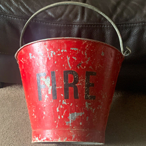 Vintage red metal fire - red,