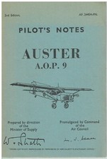 AUSTER A.O.P. Mk9 AIRCRAFT 1959 PILOT'S NOTES HANDBOOK