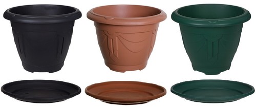 Round sturdy plastic plant - sturdy,