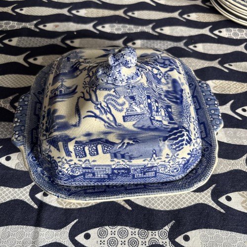 Antique victorian blue white - antique,