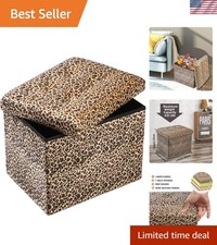 Leopard Print Storage Ottoman