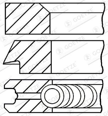 Piston ring kit 0813390000 - piston,
