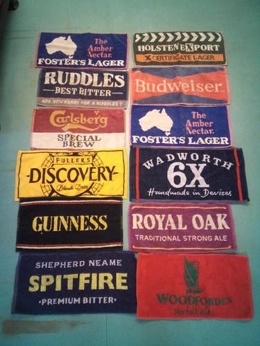 Vintage beer towels - beer, bundle
