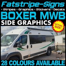 to fit PEUGEOT BOXER MWB L2 GRAPHICS STICKERS STRIPES DAY VAN CAMPER MOTORHOME