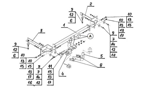 Swan neck tow - tow, bar