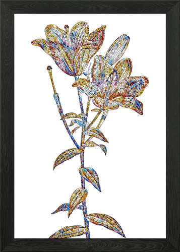 Stained glass lily flower - glass,