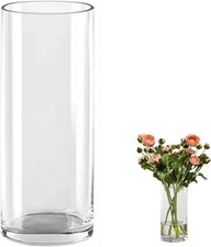 QEEYON Glass Cylinder Vase 30cm Tall Extra Large Glass Vase for Flowers Thicken